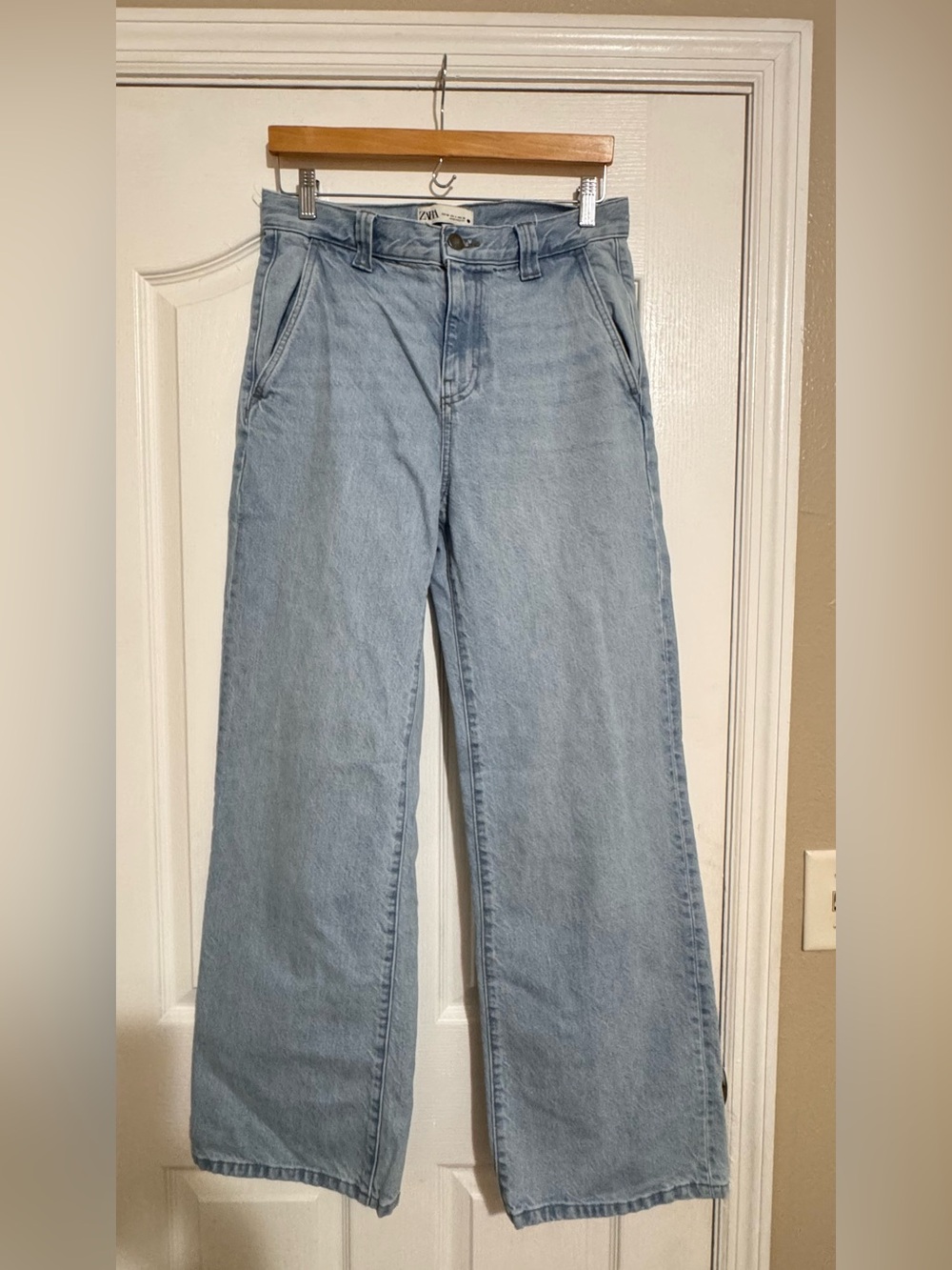 Zara Light Blue Wide Leg Jeans